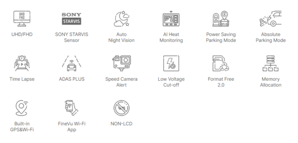 FineVu Dash Cam GX4K Front/Rear - Image 6